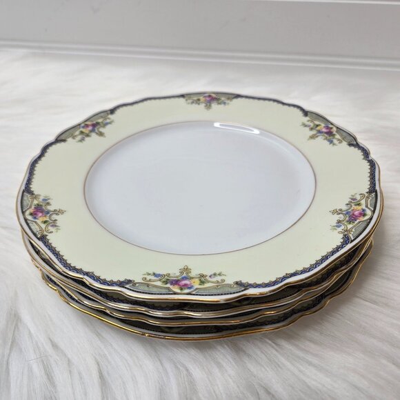 VTG (4) Paul Muller Selb "The Minto" #1328 Bavaria Germany 7-5/8" Salad Plates F - Picture 1 of 6